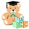 ABC Teddy Bear Wearing Graduation Cap