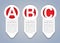 ABC vertical vector progress icons in White