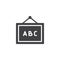 Abc whiteboard vector icon