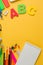 ABC Word School Stationery Colored Supply Flat Lay