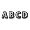 Abcd isolated on white background