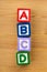 ABCD wooden toy block