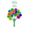 Abctract buttons tree. Spring has sprung. Vector