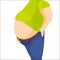 Abdomen fat, overweight man with a big belly. Vector illustration