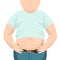 Abdomen fat, overweight man with a big belly. Vector illustration