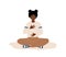 Abdominal breathing. African woman practicing belly breathing for relaxation. Breath awareness yoga exercise. Meditation