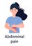 Abdominal pain icon vector. Gastritis symptoms info-graphics in flat style. Sign of indigestion, bloating illustration