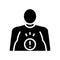 abdominal pain mesothelioma glyph icon vector illustration