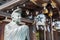 Abe no Seimei statue at Seimei Shrine in Kyoto, Japan. The Seimei Shrine was founded AD 1007 by