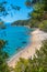 ABEL TASMAN, NEW ZEALAND, FEBRUARY 6, 2020: Tonga quarry campsite beach at Abel Tasman national park in New Zealand