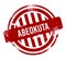 Abeokuta - Red grunge button, stamp