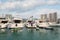 Aberdeen harbor with yachts in Hong Kong