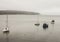 Abersoch, North Wales, the UK - boats on the steel-like water.