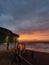 Aberystwyth band stand with dramatic sky