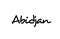 Abidjan city handwritten word text hand lettering. Calligraphy text. Typography in black color