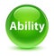 Ability glassy green round button