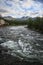 Abiskojaure river flowing through Abisko National Park in Lapland, Sweden