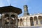 Ablution fountain and the clock tower in courtyard of The great mosque of Muhammad Ali Pasha or Alabaster mosque at the Citadel of