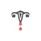 Abnormal Uterine Bleeding Concept, Extremely heavy period. Vector icon for web graphic.