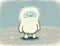 An Abominable Snowman a yeti with a scraggly beard and gentle heart roaming the snowy tundra. Cute creature. AI