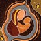 Aboriginal art vector painting, Mother and child concept illustration