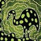 Aboriginal dot art painting with Emu