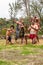 Aboriginal family strikes aggressive pose in Newcastle, Australia