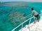 Aboriginal mooring boat on the reefs. Fishing.