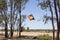 Aboriginal protest flag at Adani Bravus mining site