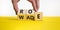 Abortion process Roe versus Wade symbol. Concept words Roe versus Wade on wooden blocks. Lawyer hand. Beautiful yellow table white