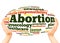 Abortion word cloud hand sphere concept