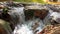 Abounding river detail with close up of rock, in Spanish Pyrenees mountains