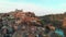 Above aerial drone view Toledo. Spain