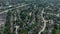 Above aerial view. Residential houses in suburbs near city .