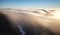 Above clouds in winter - mountain landcape at sunset, Slovakia