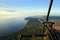 Above earth on a hang-glider