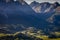 Above idyllic Scuol Tarasp village, Engadine, Swiss Alps, Switzerland