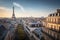 Above the rooftops of Paris with a view of the Eiffel Tower, France Generative AI.