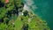 Above the Roski Slap waterfall, aerial shot