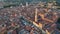 Above Verona Skyline, Piazza delle Erbe and Towering Torre dei Lamberti, Italy