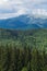 Above view of beautiful cloudy summer landscape