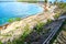 Above view of beautiful Florida Keys beach after being destroyed by Hurricane Irma