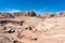 Above view of bedouin camp in ancient Petra town