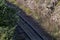 Above View of Cection of Railway Track and Sleepers