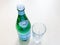 Above view of closed bottle of S Pellegrino water