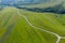 Above view of countryside road, aerial view