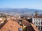 above view of the north of Bergamo city with hills