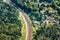 Above view of railroad in Moscow Region