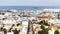 Above view of street and port in Reykjavik