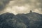 Abraao mountain Pico do Papagaio with clouds Ilha Grande Brazil